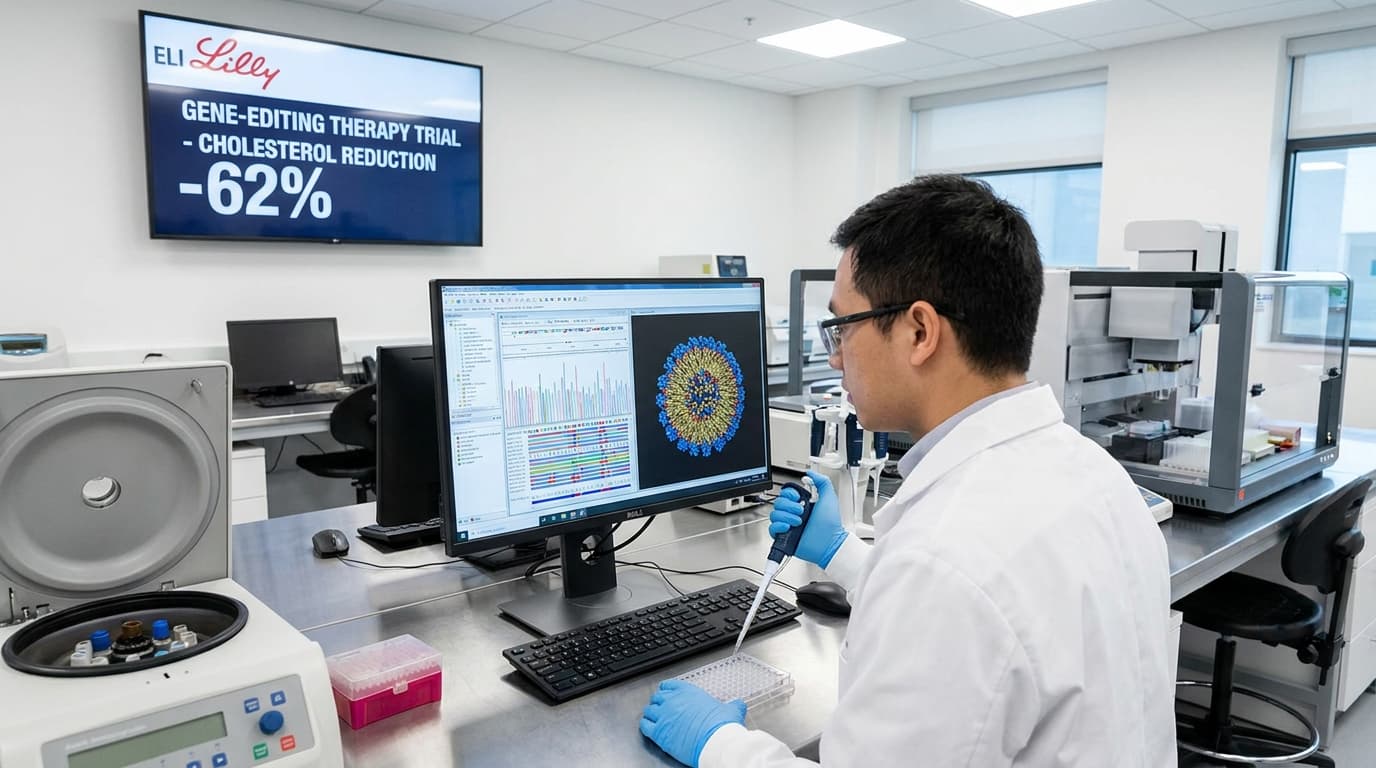 Eli Lilly’s Gene-Editing Therapy Shows Promise in Lowering Cholesterol by 62% in Early Trial