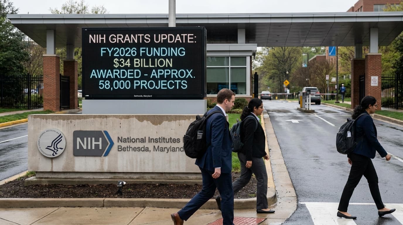 NIH Awarded Roughly $34 Billion In FY2026 Grants, But Funded About 58,000 Projects After Delays