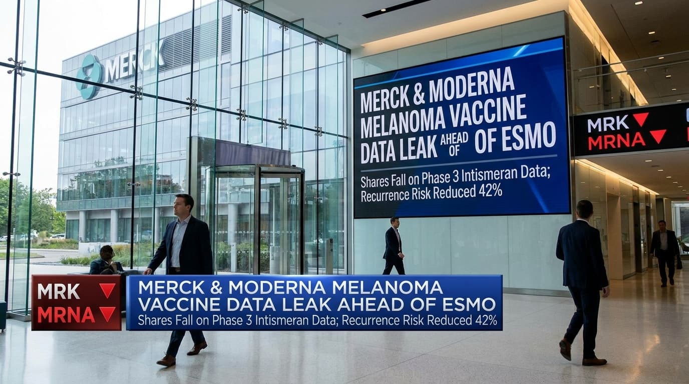 Merck And Moderna Detail 42% Recurrence Risk Reduction For Intismeran, After ESMO Leak Forces Early Release