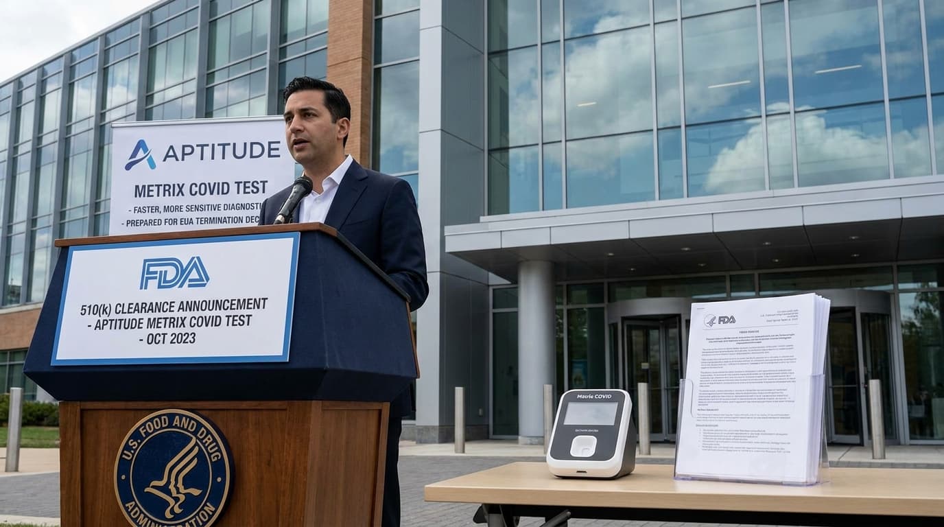 Aptitude Secures First 510(k) Clearance For Metrix COVID Test, Ahead Of EUA Termination