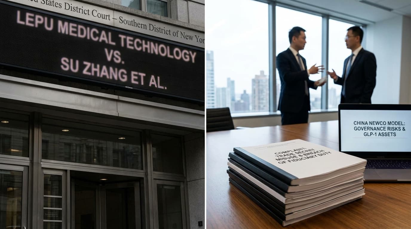 Lepu Medical Sues Su Zhang Over $500,000 Retainer And Alleged Trade Secret Misuse In China NewCo Dispute