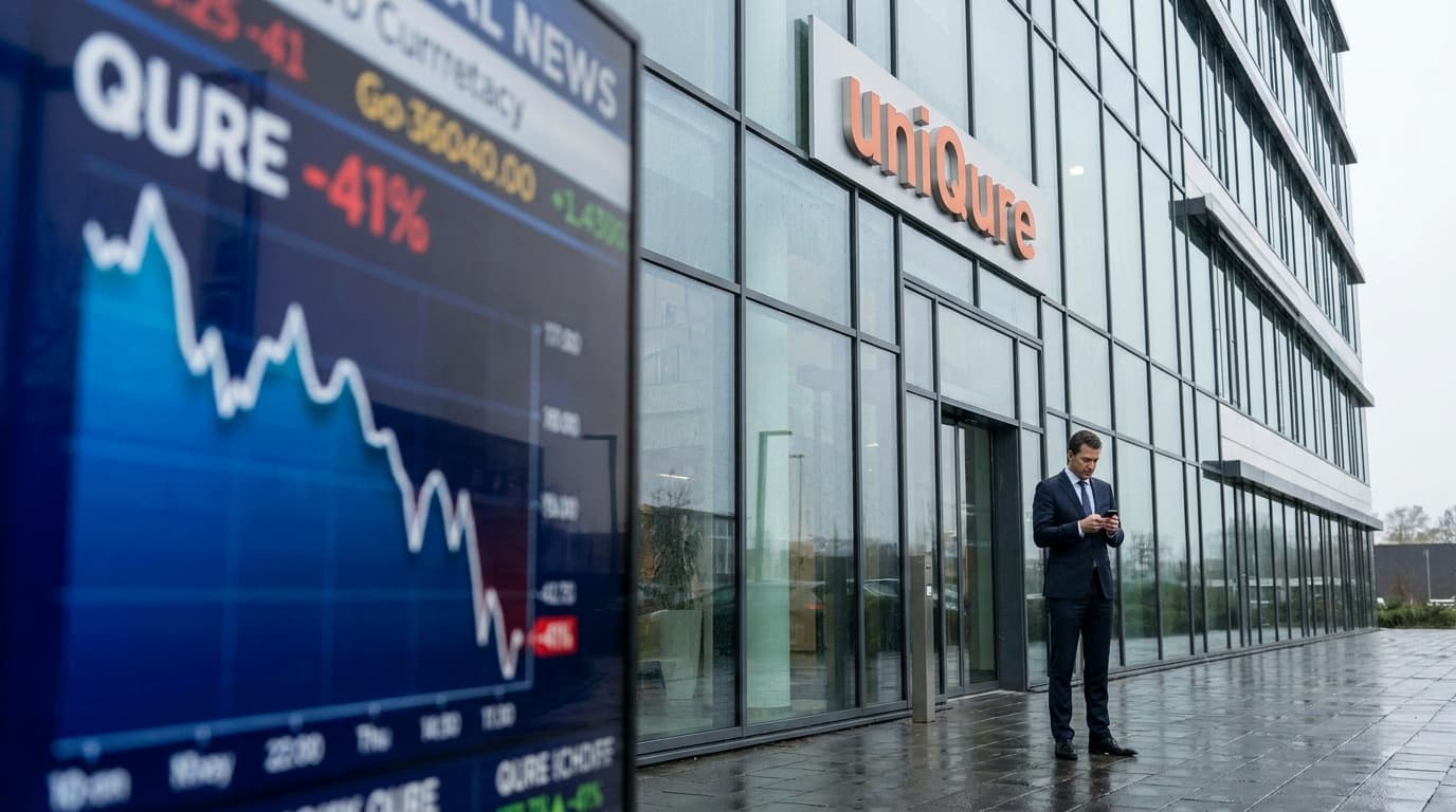 uniQure Shares Fall 41% After AMT-130 Misses Statistical Significance At 48 Months, Though TFC Holds Up